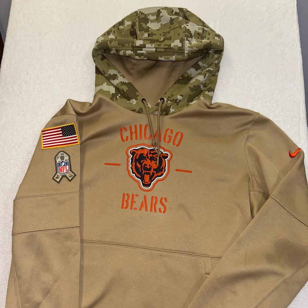Nike Chicago Bears Salute to Service Hoodie Mens XL Camo NFL AT6725-297 Sport